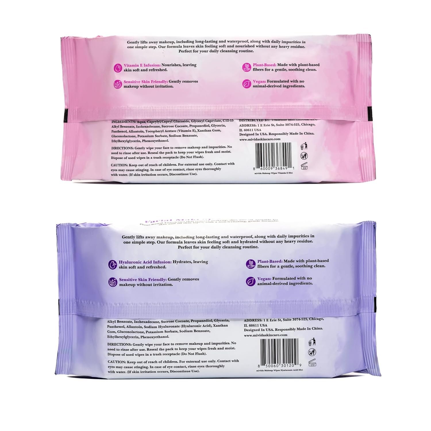 mivida Hypoallergenic Makeup Remover Wipes, Variety Box (8 Packs x 50 Wipes) - Image 8